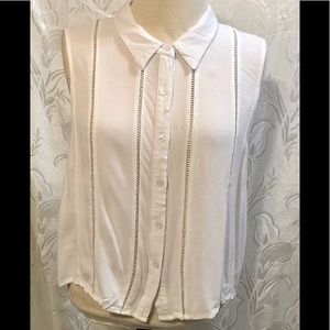 Mocha Tank Top Crop Top White Button Up